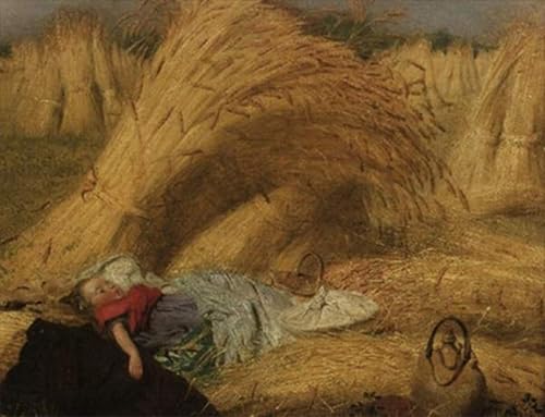 HRJUBWREE Kunst Gemälde Leinwand Malerei Poster Leinwand Wandkunst ein Mittagsschlaf von George Elgar Hicks Ölgemälde Wandbilder für Wohnzimmer Dekoration 60x90cm von HRJUBWREE