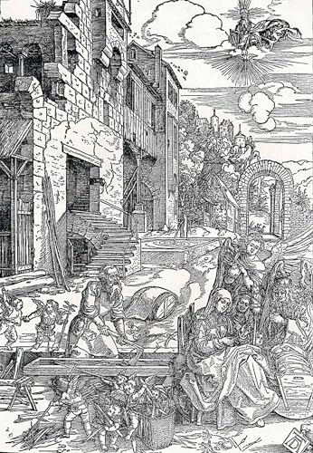 HRJUBWREE Vintage Leinwandmalerei Ölgemälde Wandbilder Kunstdrucke Leinwand Die heilige Familie in ägypten von albrecht dürer Wandkunst Bild Druck für Wanddekoration 60x90cm von HRJUBWREE