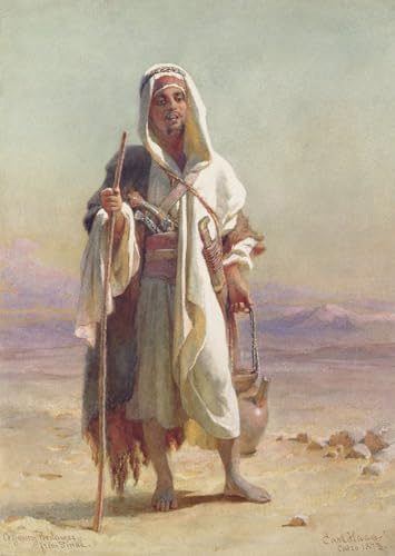 HRJUBWREE Vintage Leinwandmalerei Ölgemälde Wandbilder Kunstdrucke Leinwand Ein junger Bedawee Vom Sinai von carl haag Wandkunst Bild Druck für Wanddekoration 60x90cm von HRJUBWREE