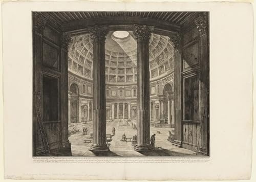 HRJUBWREE Vintage Leinwandmalerei Ölgemälde Wandbilder Kunstdrucke Leinwand Innenansicht des pantheons von battista piranesi Wandkunst Bild Druck für Wanddekoration 60x90cm von HRJUBWREE