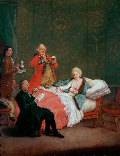 HRJUBWREE Vintage Leinwandmalerei Ölgemälde Wandbilder Kunstdrucke Leinwand Morgenschokolade Junge Dame des Adels liegt in ihrem Bett serviert von Pietro Longhi für Wanddekoration 60x90cm HRJUBWREE Vintage Leinwandmalerei Ölgemälde Wandbilder Kunstdrucke Leinwand Morgenschokolade Junge Dame des Adels liegt in ihrem Bett serviert von Pietro Longhi für Wanddekoration 60x90cm von HRJUBWREE