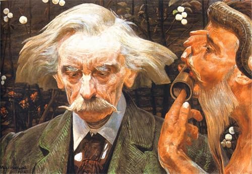 HRJUBWREE Vintage Leinwandmalerei Ölgemälde Wandbilder Kunstdrucke Leinwand Porträt von stanislaw Bryniarski von jacek Malczewski Wandkunst Bild Druck für Wanddekoration 60x90cm von HRJUBWREE
