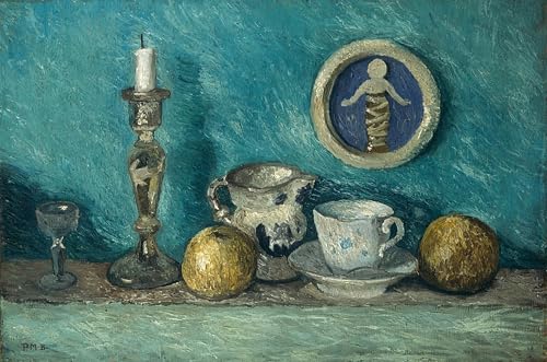 HRJUBWREE Vintage Leinwandmalerei Ölgemälde Wandbilder Kunstdrucke Leinwand Stillleben mit dem putto della Robbia von paula modersohn becker Wandkunst Bild Druck für Wanddekoration 60x90cm von HRJUBWREE