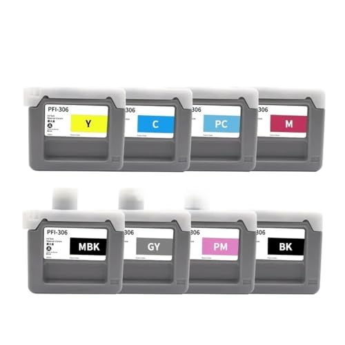 HRNJX 1 Satz 330 ml kompatible Tintenpatronen Kompatibel mit PFI306 PFI-306 IPF8400S IPF9400S IPF8400 IPF9400 IPF8300 Drucker(PFI-306 8Color 1Set) von HRNJX