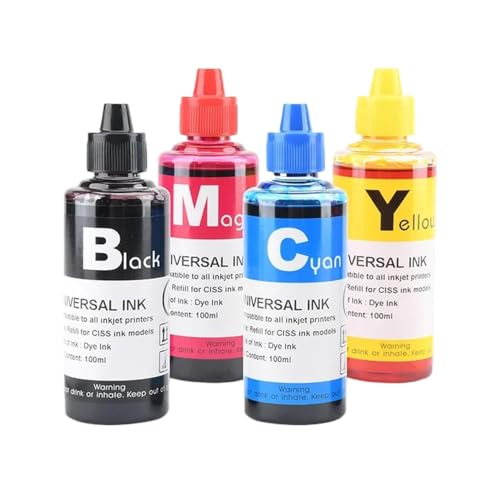 HRNJX 100 ml Farbstofftinte Ciss Patrone kompatibel mit 303 XL Kompatibel mit 6220 6222 6230 6234 6252 7120 Drucker(1 Set 100ml Ink) von HRNJX