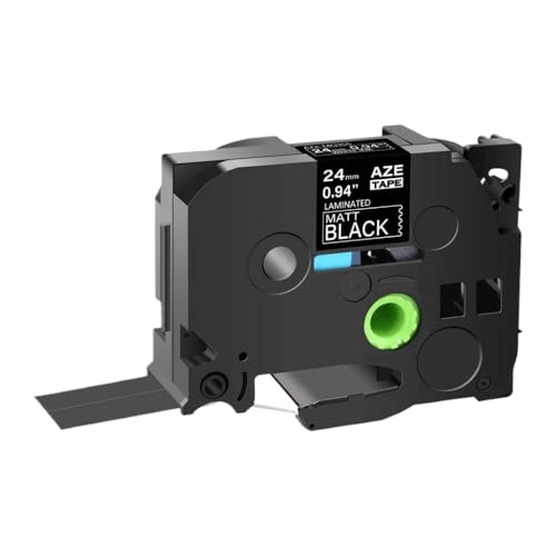 HRNJX 1pcs 12mm Matt Label Tape funktioniert mit TZE-MQP35 TZ M931 M31 Label Maker kompatibel Kompatibel mit PT-H110 E100 D400 Labeldrucker(White on Matt Black) von HRNJX