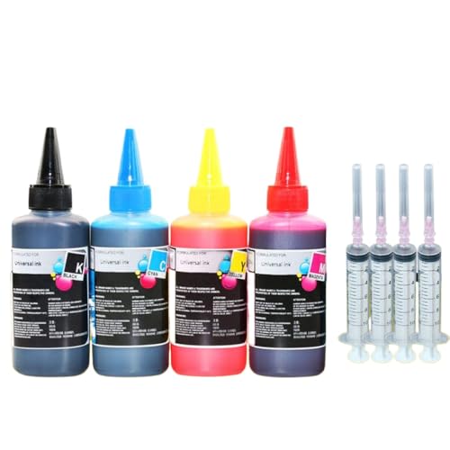 HRNJX Nachfülltintenkit kompatibel mit Alizeo CISS -System und nachfüllbaren Patronen Farbstofftinte Kompatibel mit Drucker(100ml-4-AC-ZT) von HRNJX