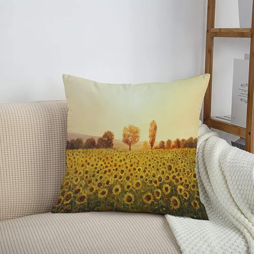 HRRASFAZF Garten Dekorative Kissenhülle Zierkissen Bezüge für Sofa Wohnzimmer Sommer Frühling Kissenbezug,Landschaft, Feld mit Sonnenblumen bei Sonnenuntergang,50x50 cm HRRASFAZF Garten Dekorative Kissenhülle Zierkissen Bezüge für Sofa Wohnzimmer Sommer Frühling Kissenbezug,Landschaft, Feld mit Sonnenblumen bei Sonnenuntergang,50x50 cm von HRRASFAZF