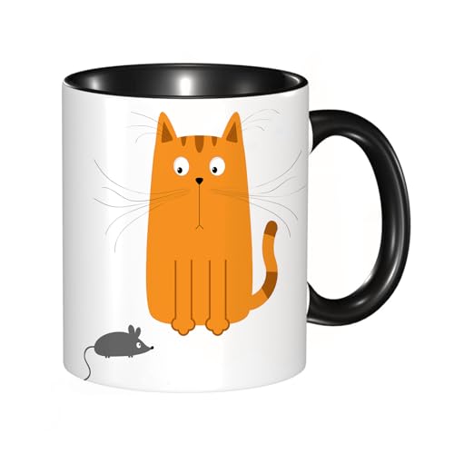 HRRASFAZF Tasse Kaffeetassen,Große 330ml Mit Henkel 100% Handbemalt kaffeebecher porzellan,Cartoon süße Katze schaut Maus Jäger Kätzchen Spaß Summen,Frauen,Jahrestag,Muttertag HRRASFAZF Tasse Kaffeetassen,Große 330ml Mit Henkel 100% Handbemalt kaffeebecher porzellan,Cartoon süße Katze schaut Maus Jäger Kätzchen Spaß Summen,Frauen,Jahrestag,Muttertag von HRRASFAZF