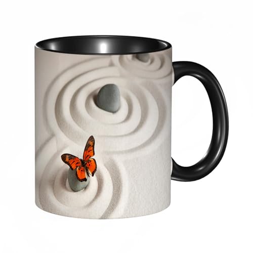 HRRASFAZF Tasse Kaffeetassen,Große 330ml Mit Henkel 100% Handbemalt kaffeebecher porzellan,Schmetterlinge, Zen-Felsen auf dem Sand Butterfly Serenity Cycle,Frauen,Jahrestag,Muttertag HRRASFAZF Tasse Kaffeetassen,Große 330ml Mit Henkel 100% Handbemalt kaffeebecher porzellan,Schmetterlinge, Zen-Felsen auf dem Sand Butterfly Serenity Cycle,Frauen,Jahrestag,Muttertag von HRRASFAZF