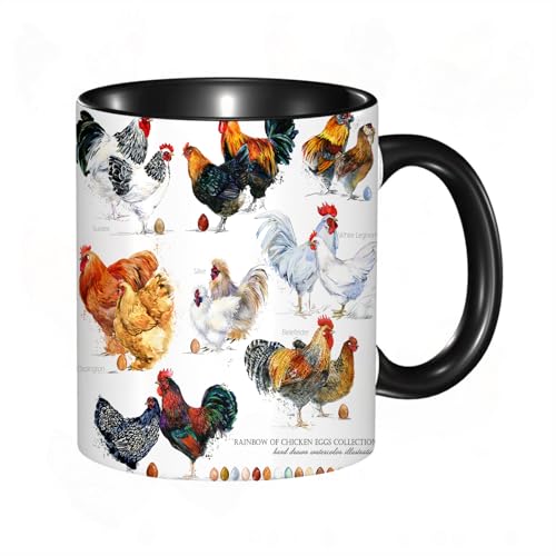 HRRASFAZF Tasse Kaffeetassen,Große 330ml Mit Henkel 100% Handbemalt kaffeebecher porzellan,handgezeichnete Aquarellillustration von einheimischen Nutzvögeln. Henne. Hahn.,Frauen,Jahrestag,Muttertag HRRASFAZF Tasse Kaffeetassen,Große 330ml Mit Henkel 100% Handbemalt kaffeebecher porzellan,handgezeichnete Aquarellillustration von einheimischen Nutzvögeln. Henne. Hahn.,Frauen,Jahrestag,Muttertag von HRRASFAZF
