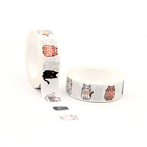 2021 NEU 1 STÜCK 10 Mt Katzenpfoten mit kleinem Herz Katze nahtlose dekoratives Washi Tape Scrapbooking Masking Tape Schule Bürobedarf-A364 von HRTDOFFE