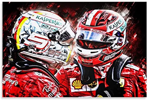 5d Diamond Painting Diamant Bilder FüR Erwachsene Und Kinder F1-Rennfahrer Charles Leclerc Sebastian Vettel DIY Kreuzstich Arts Craft Kristall Strass Stickerei 15.7"x19.7"(40x50cm) Kein Rahmen von HRTNS