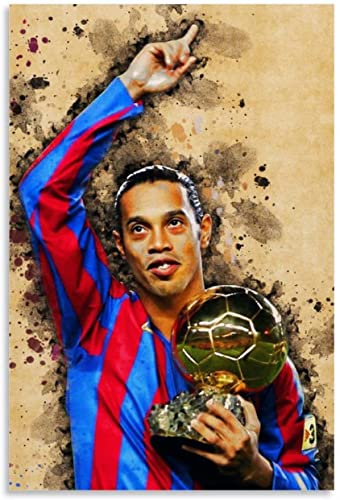 HRTNS Leinwand Druck Poster Ronaldinho-Poster für modernes Familiendekor Wandkunst Kunstwerk Malerei Kunstdrucke Bild 15.7"x23.6"(40x60cm)  Kein Rahmen von HRTNS