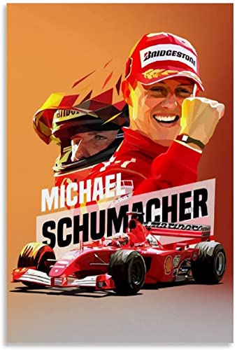 HRTNS Poster Und Gedruckte Michael-Schumacher Legend of F1 Driver All Time für Wohnzimmerdekoration Leinwand Malerei Wandkunst Bilder 23.6"x35.4"(60x90cm) Kein Rahmen von HRTNS