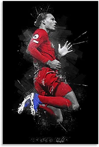 HRTNS Poster Und Gedruckte Virgil Van Dijk Poster Fußball Fußballbild für Büroeinrichtung Leinwand Malerei Wandkunst Bilder 15.7"x23.6"(40x60cm) Kein Rahmen von HRTNS