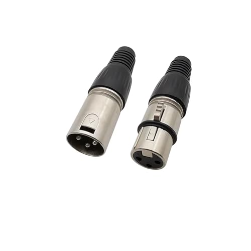 MIUYTRN 1/2/5Pairs 3 Pin Männlich Weiblich Audio Mikrofon Anschluss Löten Buchse Jack Stecker Audio Mic Kabel Anschlüsse cuicui(1 Male 1 Female) von HRTUFN