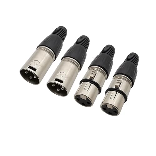 MIUYTRN 1/2/5Pairs 3 Pin Männlich Weiblich Audio Mikrofon Anschluss Löten Buchse Jack Stecker Audio Mic Kabel Anschlüsse cuicui(2 Male 2 Female) von HRTUFN
