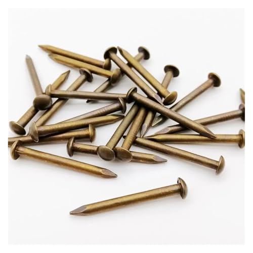 MIUYTRN 10/20/50/100 Stück Antiker Messing-Bronze-Durchmesser 1,2 1,5 2 2,8 mm Reines Kupfer Kleiner Nagel mit rundem Kopf for Möbelscharniertrommel Schmuckschatulle cuicui(100pcs 1.2x8mm) von HRTUFN