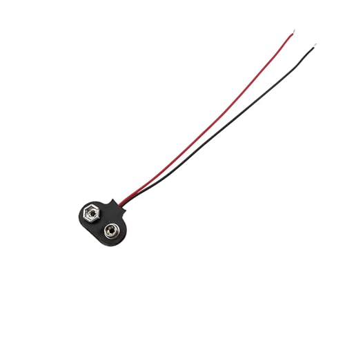 MIUYTRN 10 Stücke 9 V Batterie Schnappverbinder Clip Anschlussdrähte Halter Schwarz Rot Drähte T/I Typ 9 Volt Batterie Clips DIY cuicui(B) von HRTUFN