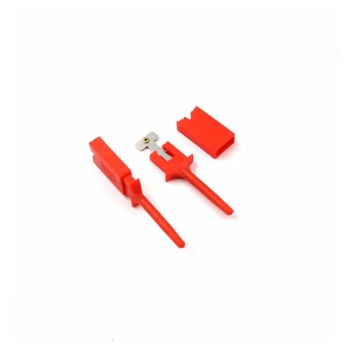 MIUYTRN 10 stücke Flache Test Haken Logic Analyzer Clip Verdrahtung Haken Rot Schwarz Gelb Grün Blau 6 Farben Clip Grabber cuicui(rot) von HRTUFN