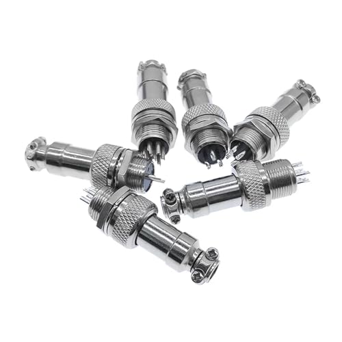 MIUYTRN 10PCS Metall Stecker GX12 Panel Rundsteckverbinder Steckdose 2pin 3Pin 4Pin 5Pin 6Pin 7Pin 5A 125v M12 Anschlüsse cuicui(2Pin Metal cap10PCS) von HRTUFN