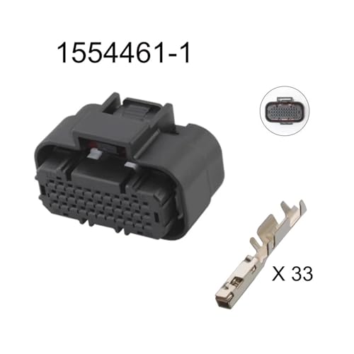 MIUYTRN 1SET 1554461-1 1554458-2 Auto Kabel Anschlüsse Terminal 33 Pin Automotive Wasserdichte Stecker Weiblich Männlich Buchse cuicui(Black) von HRTUFN