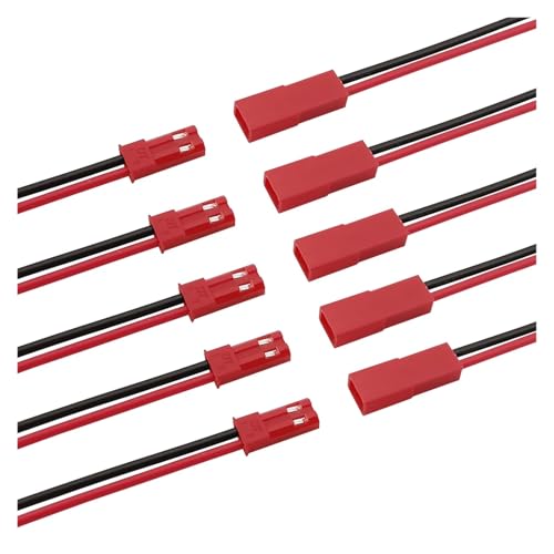 MIUYTRN 2-poliger männlicher und weiblicher Kabelstecker, 2P-Drahtstecker, Buchsenanschlüsse, LED-Lichtleiste, RC-Batterie, DIY-Drohne cuicui(20CM,2Pairs) von HRTUFN