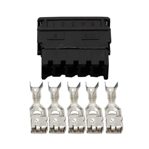 MIUYTRN 5 Pin Schwarz Und Weiß Kunststoff DJ7051A-4,8-11/21 Auto Stecker Mit Terminal Air Docking 5P cuicui(Female plug,10 Sets) von HRTUFN