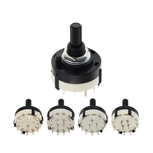 MIUYTRN 5 STÜCKE RS26 1 Pole 12 Position Wählbar Band Drehkanalwahlschalter Grifflänge 20 MM cuicui(1 Pole 12) von HRTUFN