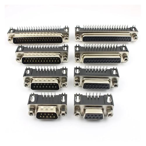 MIUYTRN 5 stücke D-SUB 9 15 25 37 Pin Männlich Weiblich PCB Stecker Mit Stellschraube Steckdose Adapter Rechtwinklig 2 reihen DB9 DB15 DB25 DB37 cuicui(25P Female) von HRTUFN