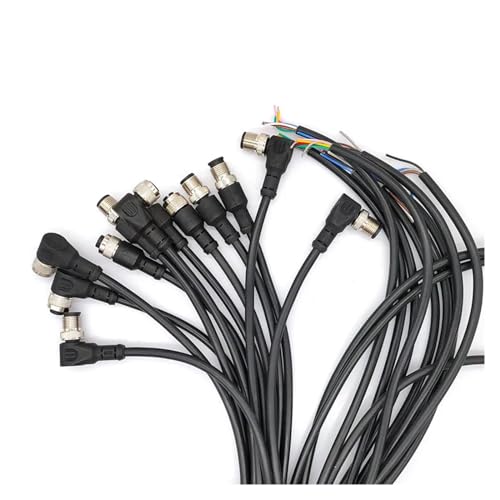 MIUYTRN M12 Sensor Anschluss Kabel Wasserdicht Stecker Männlich & Weiblich 4 5 8Pin + 2m PVC Linie A Sensor Anschlüsse cuicui(Angle male 5p) von HRTUFN
