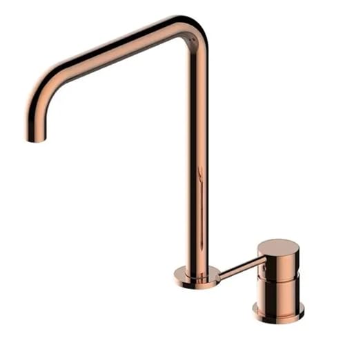 MIUYTRN Messing Heißes Und Kaltes Badezimmer Super Langes Rohr Zwei Löcher Becken Wasserhahn Bad Wasserhahn Waschbecken Wasserhahn 360 Rotierenden Verbreitet becken cuicui(Rose gold) von HRTUFN
