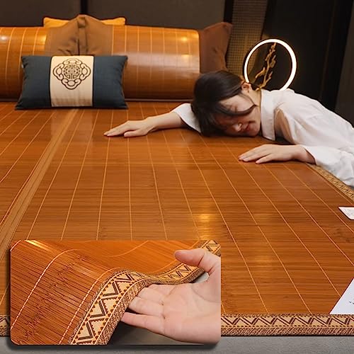 Sommer-Bambus-isomatte Für Bett, Doppelseitige Verwendung Sommer-schlafmatten Für Home School Dormitory, Sommer Schlafmatte Bambus - Quick Cooling/Atmungsaktiv/Faltbar / 6 Größen (Size : 200x180c von HRXQ