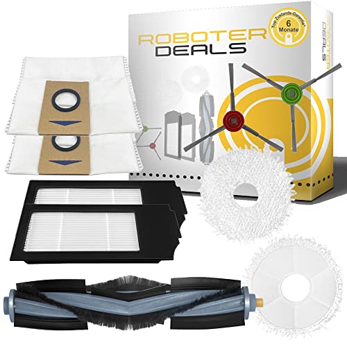 Zubehör Set, Ersatzteile Kit für Ecovacs Deebot X1 Omni u. X1 Turbo (1x Hauptbürste, 2X Seitenbürste, 2X Mikrofaserpad, 2X Feinstaub-Filter, 2X Beutel für die Absaugstation) von HRobotic Accessoires