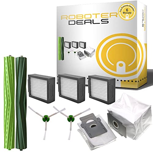 Zubehör Set, Ersatzteile Kit für iRobot Roomba j7 Plus (2x Seitenbürste, 2x Hauptbürste, 3x Filter, 2x Staubbeutel) von HRobotic Accessoires