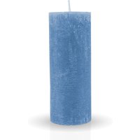 Rustikale Stumpenkerze Himmelblau Ø7cm x 18cm - vers. Farben / Größen - lang Brenndauer Antik Kerze, Duftfreie Altarkerze - Dekokerze - Himmelblau von HS CANDLE