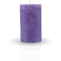 Rustikale Stumpenkerze Lila Ø7cm x 12cm - vers. Farben / Größen - lang Brenndauer Antik Kerze, Duftfreie Altarkerze - Dekokerze - Lila von HS CANDLE