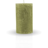 Rustikale Stumpenkerze Olive Ø7cm x 12cm - vers. Farben / Größen - lang Brenndauer Antik Kerze, Duftfreie Altarkerze - Dekokerze - Olive von HS CANDLE