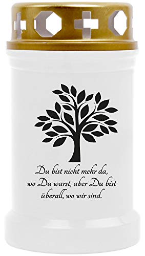 HS Candle 10er Pack Grabkerzen mit Motiv, Grablicht mit Brenndauer von ca. 40 Std, Motiv: Baum, in vielen weiteren Varianten von HS Candle