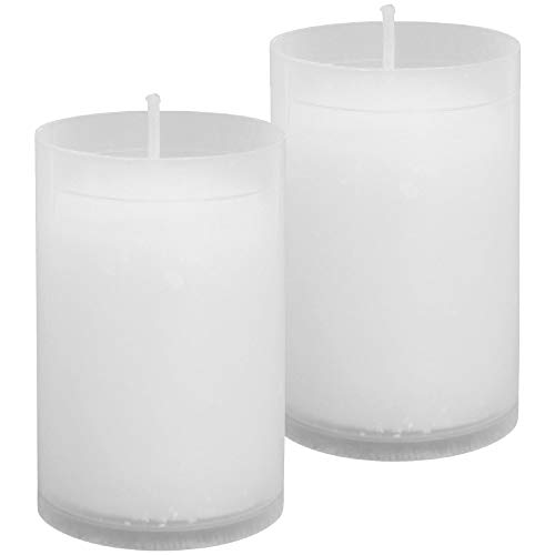 HS Candle 2er Pack Ersatzkerze/Nachfüllkerze weiß 9 cm - N2 von HS Candle