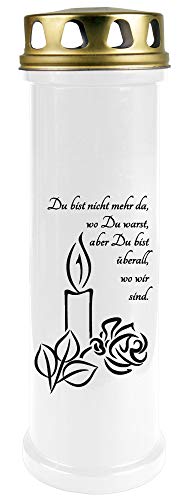 HS Candle 5er Pack Grabkerzen mit Motiv, Grablicht mit Brenndauer von ca. 4 Tage, Motiv: Kerze, in vielen weiteren Varianten von HS Candle