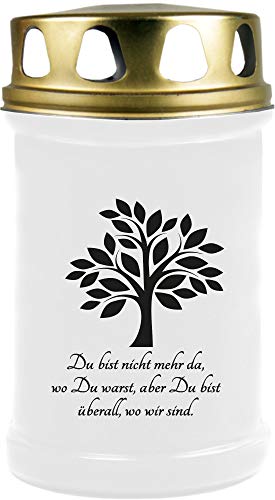 HS Candle 8er Pack Grabkerzen mit Motiv, Grablicht mit Brenndauer von ca. 2 Tage, Motiv: Baum, in vielen weiteren Varianten von HS Candle