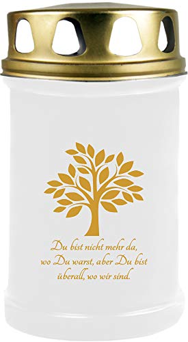 HS Candle 8er Pack Grabkerzen mit Motiv, Grablicht mit Brenndauer von ca. 2 Tage, Motiv: Baum Gold, in vielen weiteren Varianten von HS Candle