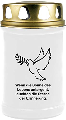 HS Candle 8er Pack Grabkerzen mit Motiv, Grablicht mit Brenndauer von ca. 2 Tage, Motiv: Taube, in vielen weiteren Varianten von HS Candle