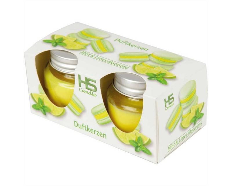 HS Candle Duftkerze Raumduft Doppelpack 03020 (2-tlg), Kerze im Glas mit Deckel, 2er Pack je ca. 7 Std. Brenndauer von HS Candle