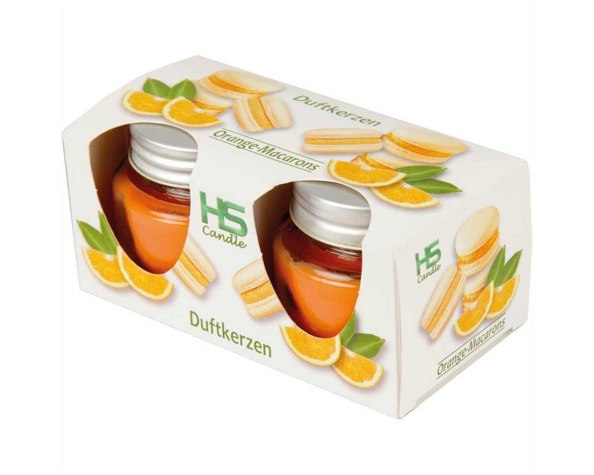 HS Candle Duftkerze Raumduft Doppelpack 03020 (2-tlg), Kerze im Glas mit Deckel, 2er Pack je ca. 7 Std. Brenndauer von HS Candle