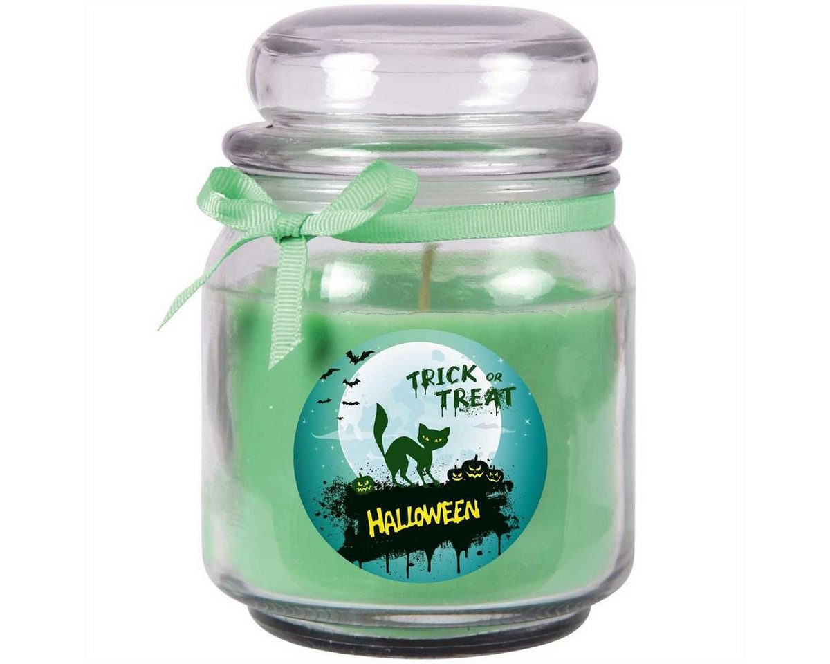 HS Candle Duftkerze (Dekokerze, 1-tlg), Halloween - Kerze im Bonbon Glas, Ideale Herbstdeko, viele vers. Größen von HS Candle