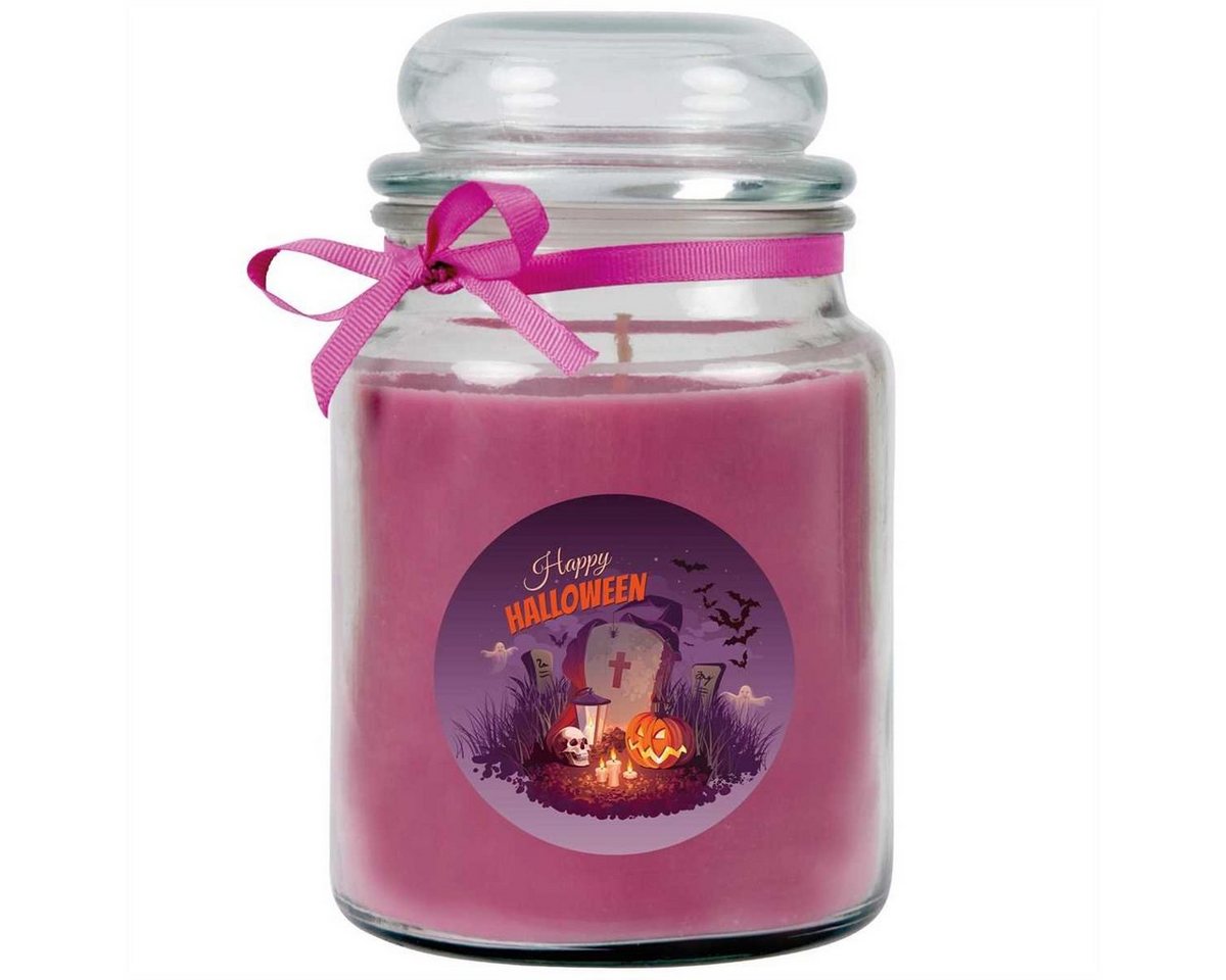 HS Candle Duftkerze (Dekokerze, 1-tlg), Halloween - Kerze im Bonbon Glas, Ideale Herbstdeko, viele vers. Größen von HS Candle