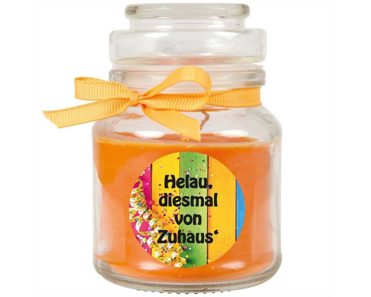 HS Candle Duftkerze (Dekokerze, 1-tlg), Karneval - Fasching Kerze im Bonbon Glas, Kerze mit Karneval's - Motiv von HS Candle